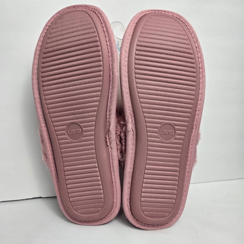 Auden Metallic Fuzzy Slides Slippers‎ Pink Rae L 9/10 - Picture 6 of 7